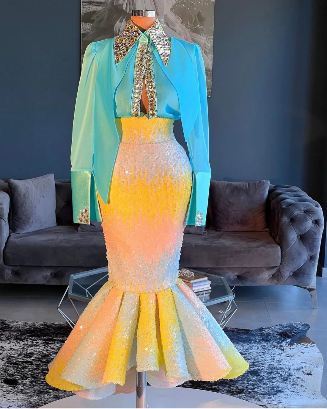 2 Piece Outfits Skirt Long Sleeve Shirt Dress