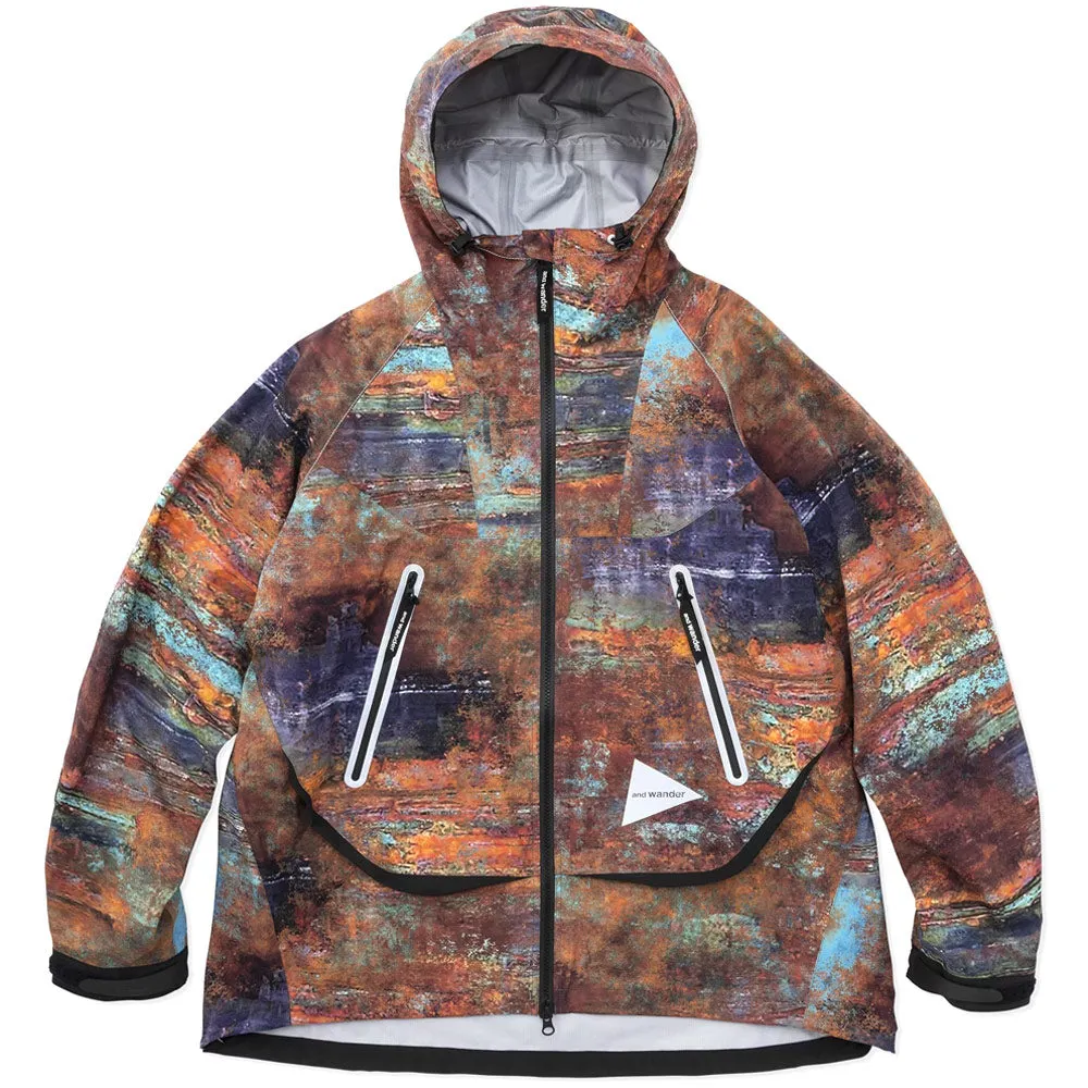 AND WANDER  Pertexprinted Rain Jacket Multi