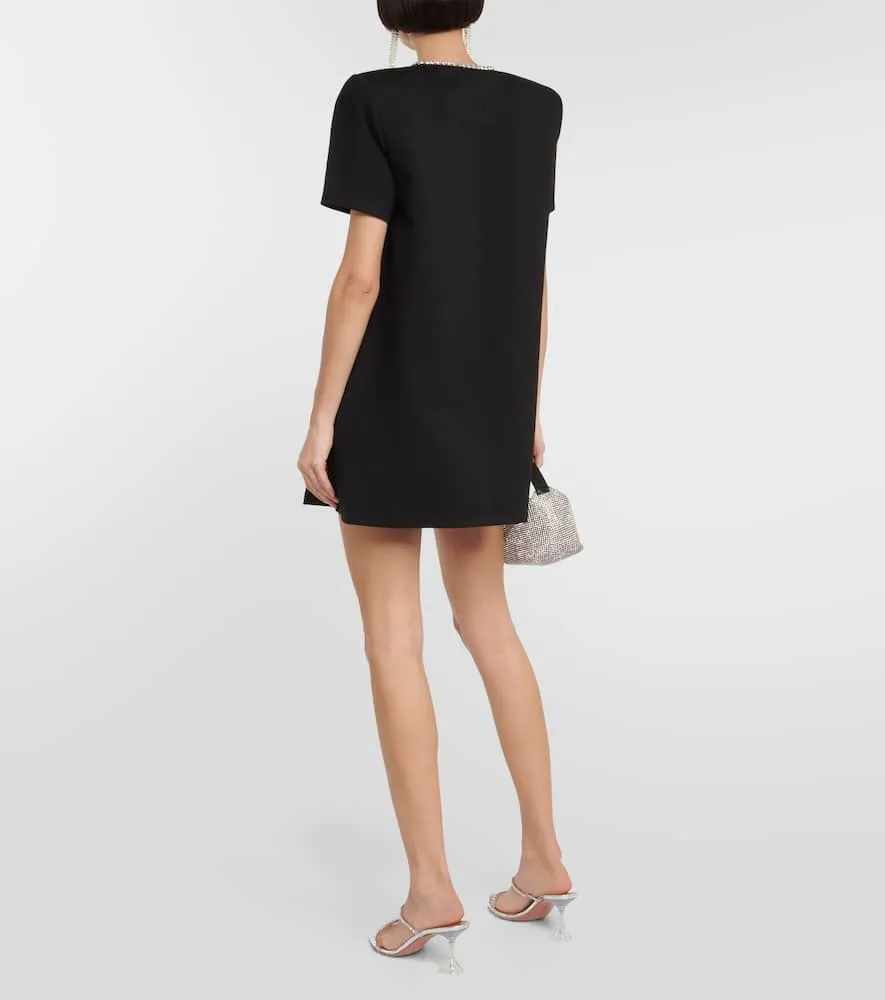 Area Crystal bow jersey t-shirt dress