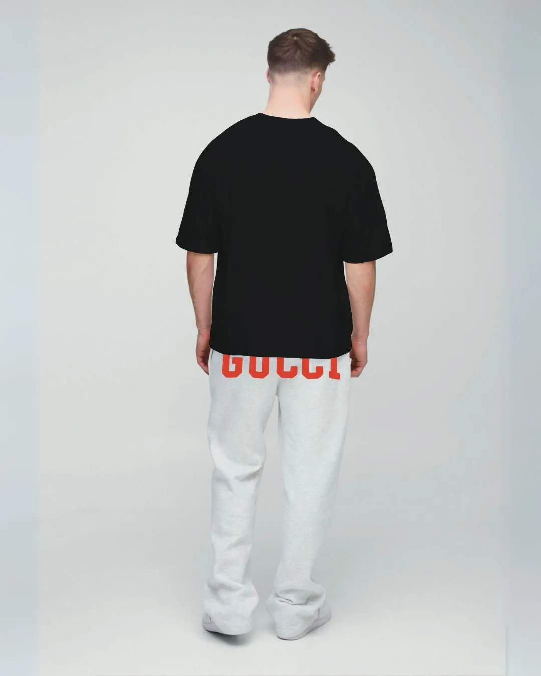 AX  STYLE tee with branded style pant cordset (black and white(*)