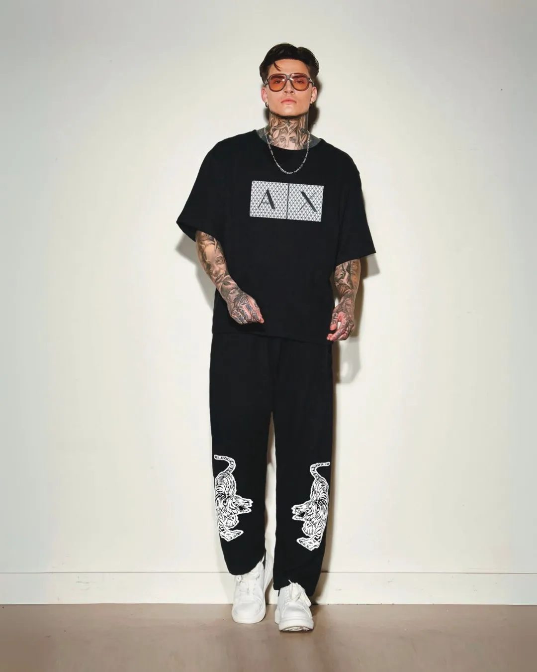 AX style tee with LV 2.0 pant cordset ( black and black)(*)