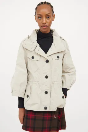 Beige Crop Rain Jacket