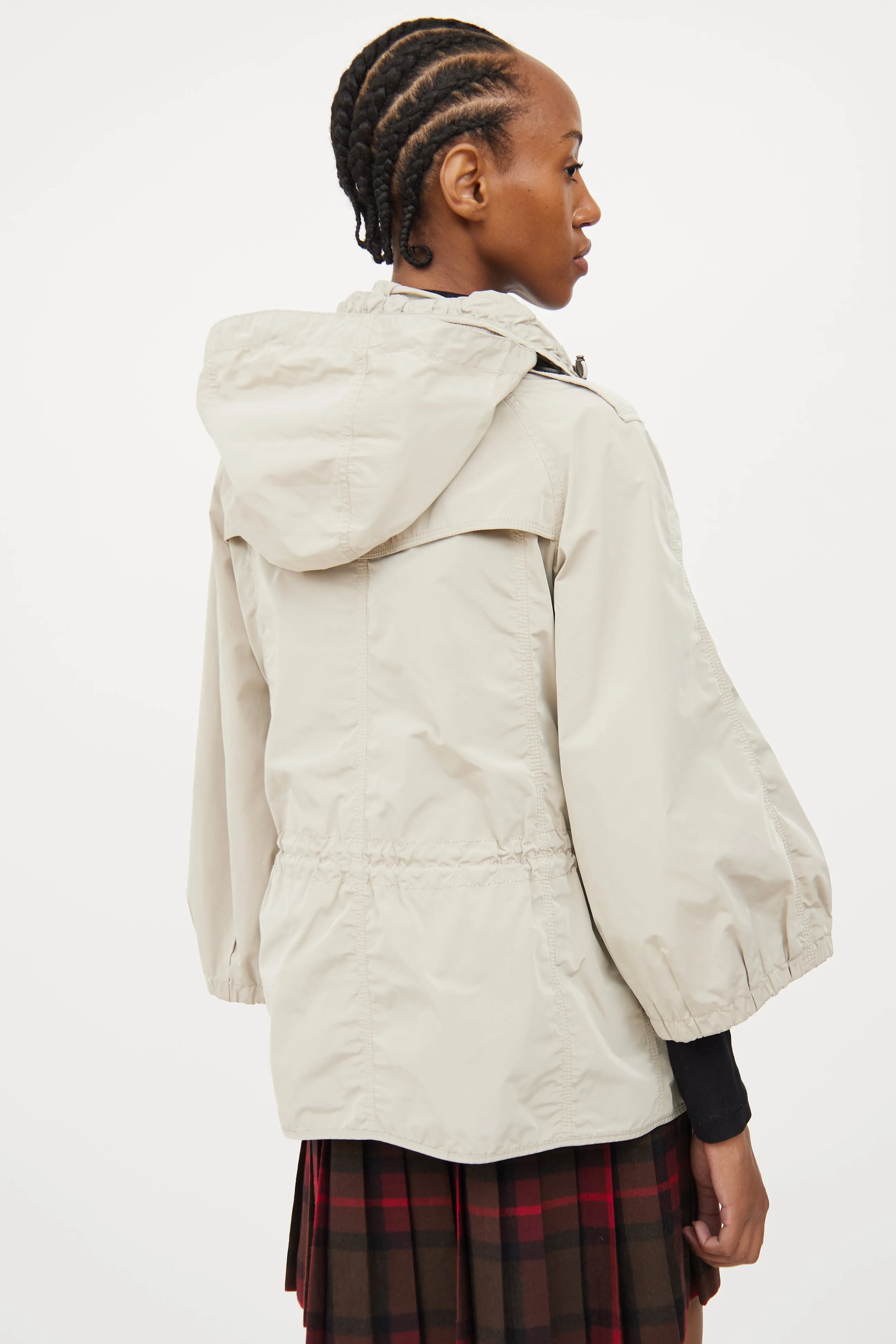 Beige Crop Rain Jacket