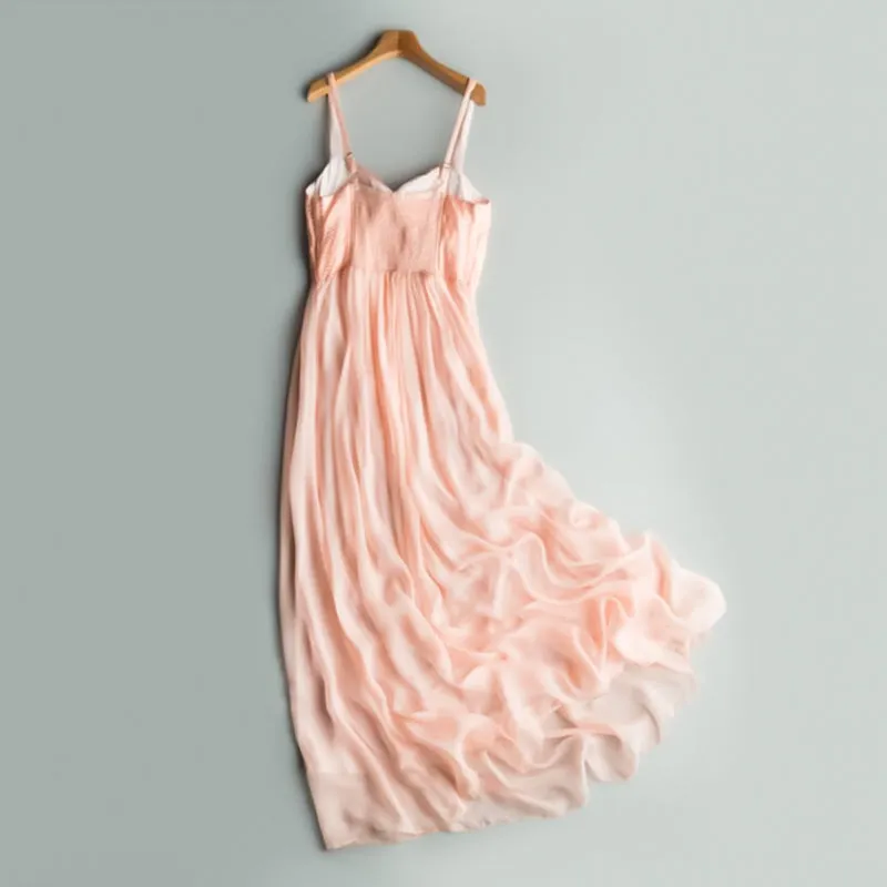 Bohemian Pink Silk Dress