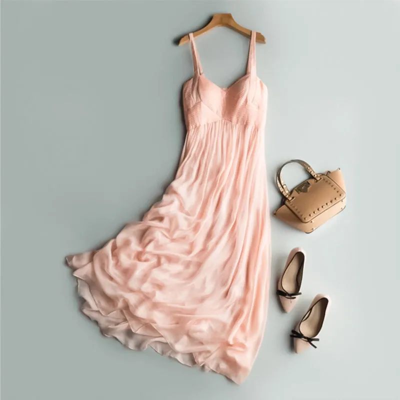 Bohemian Pink Silk Dress