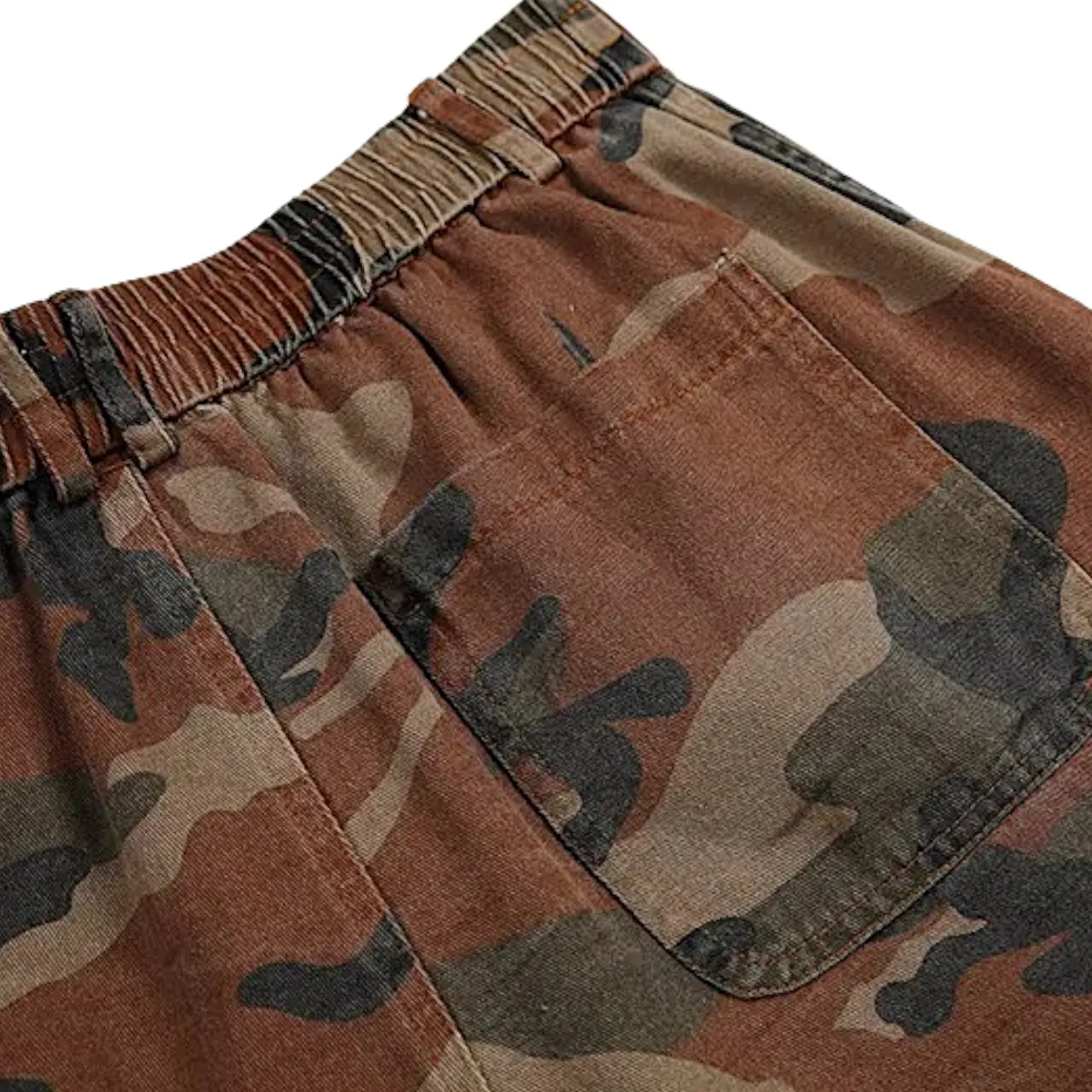 Camouflage print fisherman shorts