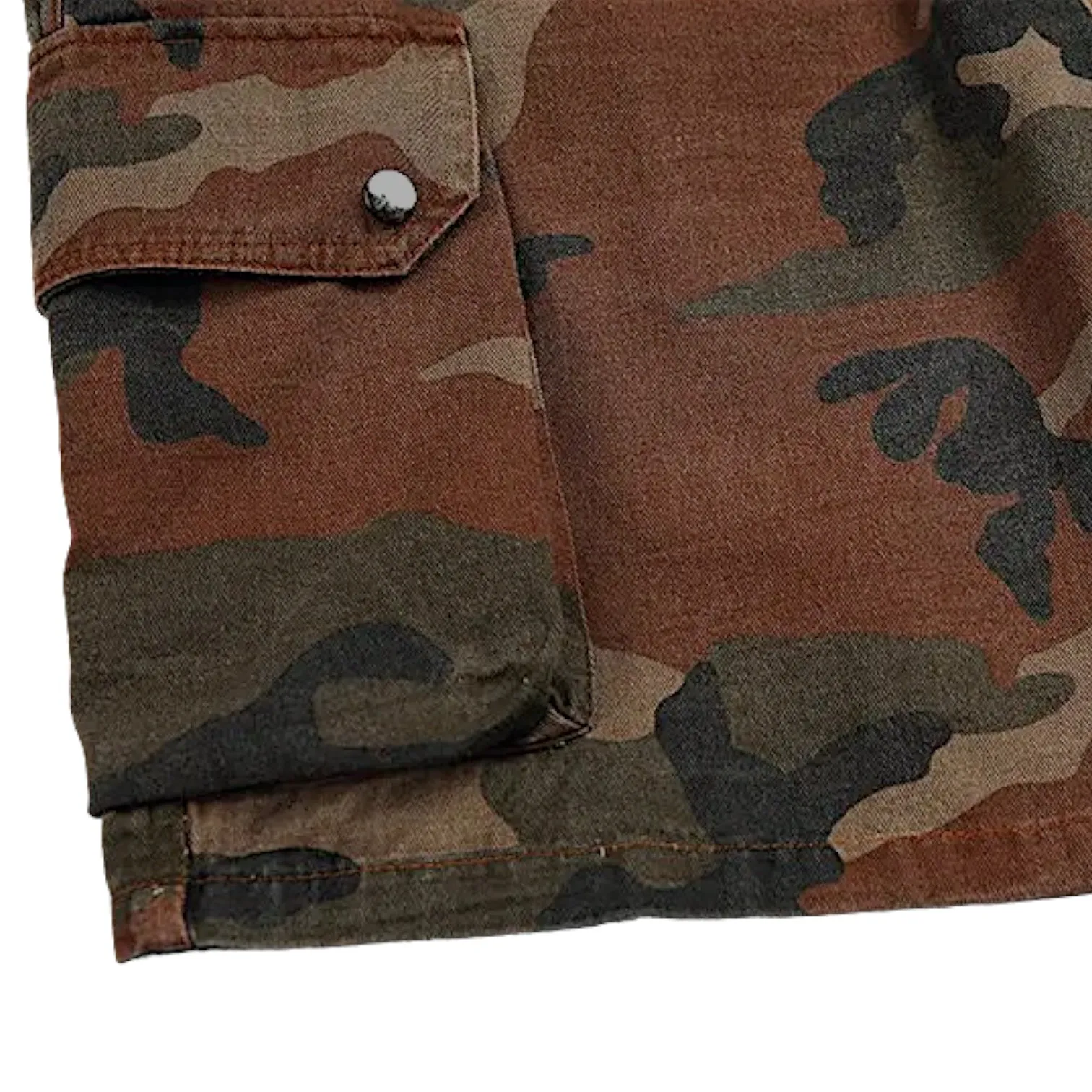 Camouflage print fisherman shorts