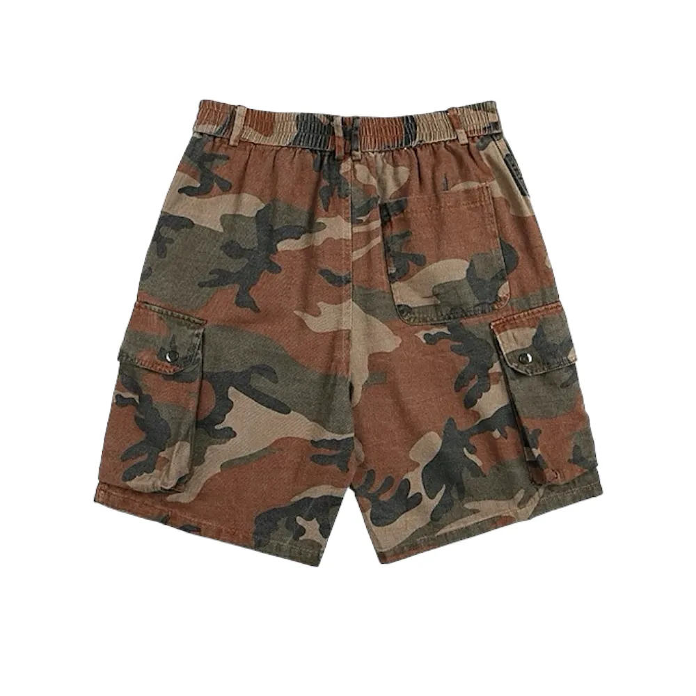 Camouflage print fisherman shorts