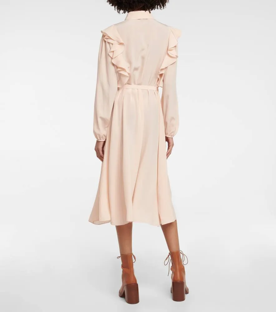 Chloe Ruffled silk shirt dress