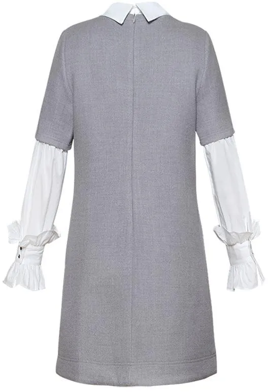Embellished Wool Shirt-Dress