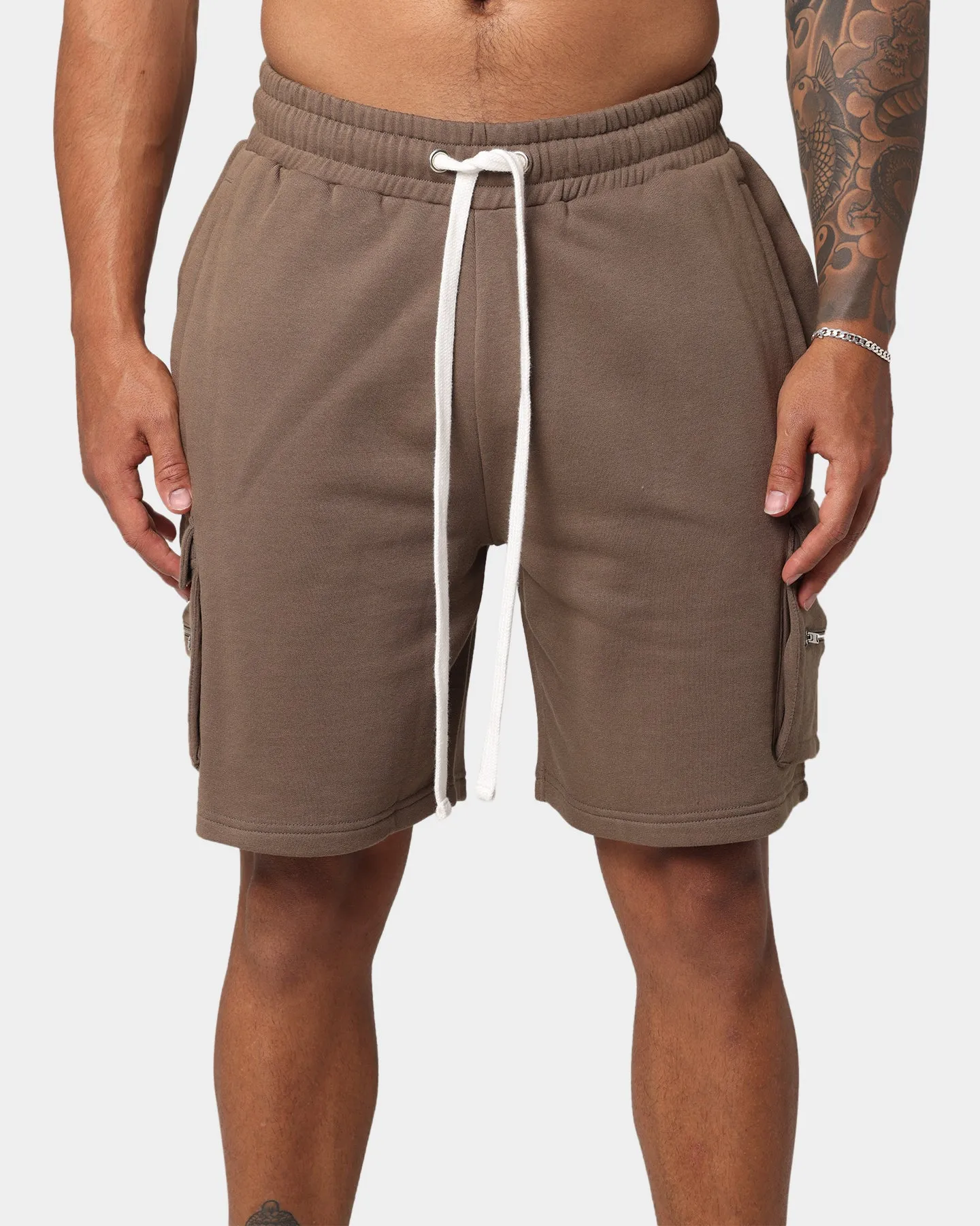 EN ES Cargo Fleece Shorts Brown