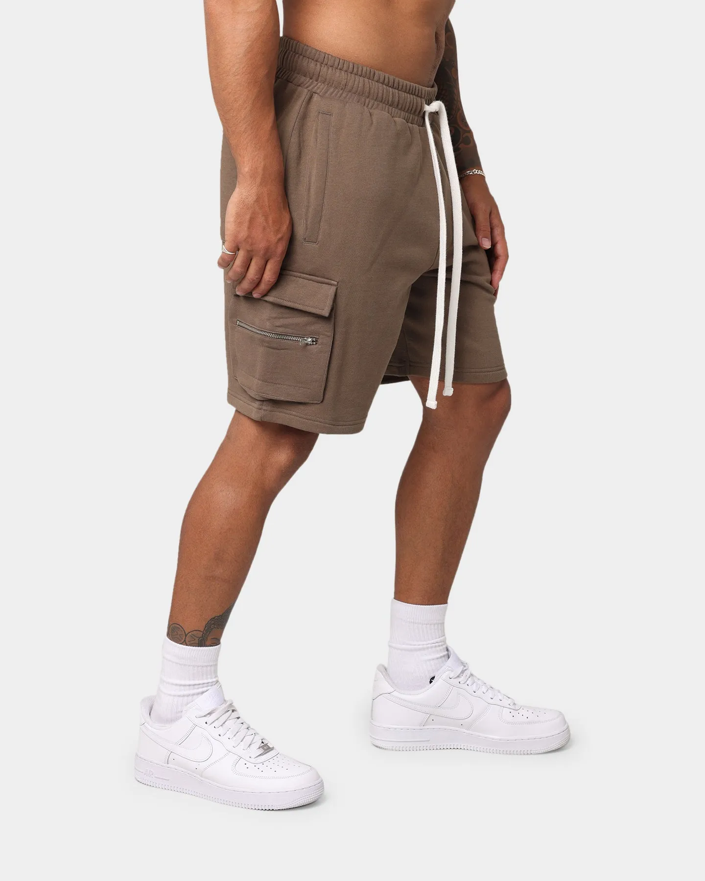 EN ES Cargo Fleece Shorts Brown