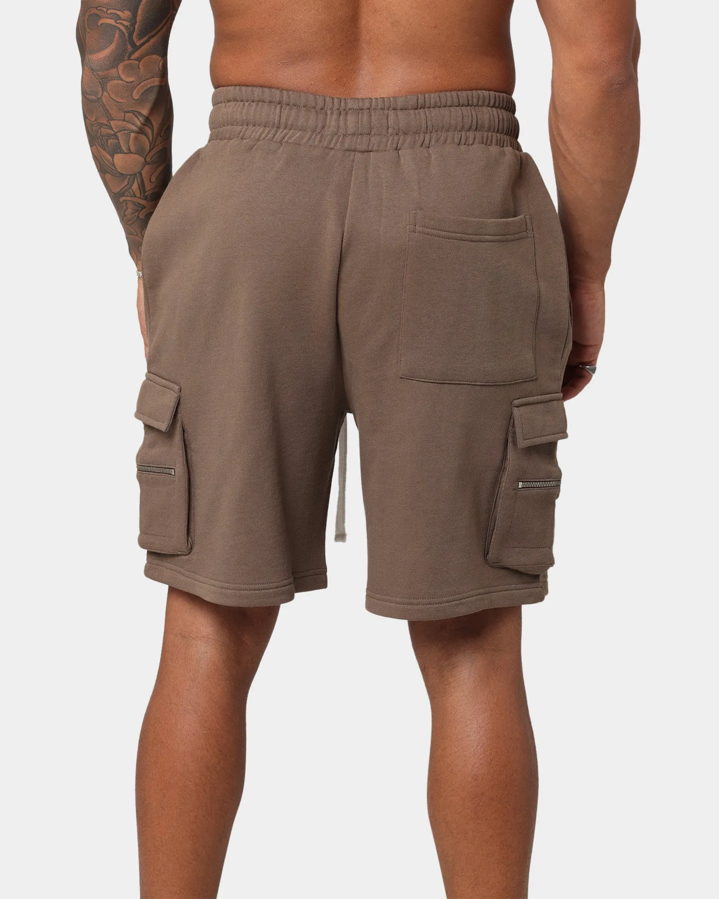 EN ES Cargo Fleece Shorts Brown