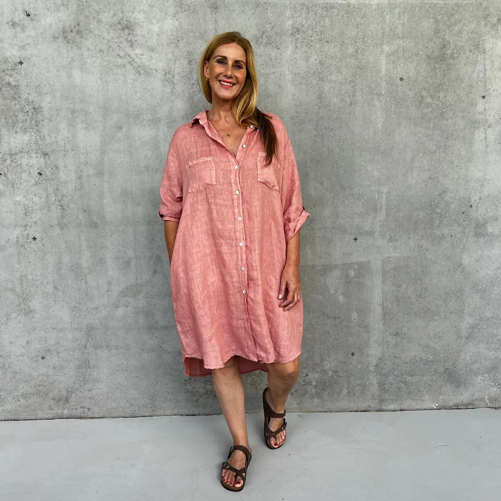 Frederic Shirt / Dress - Salmon
