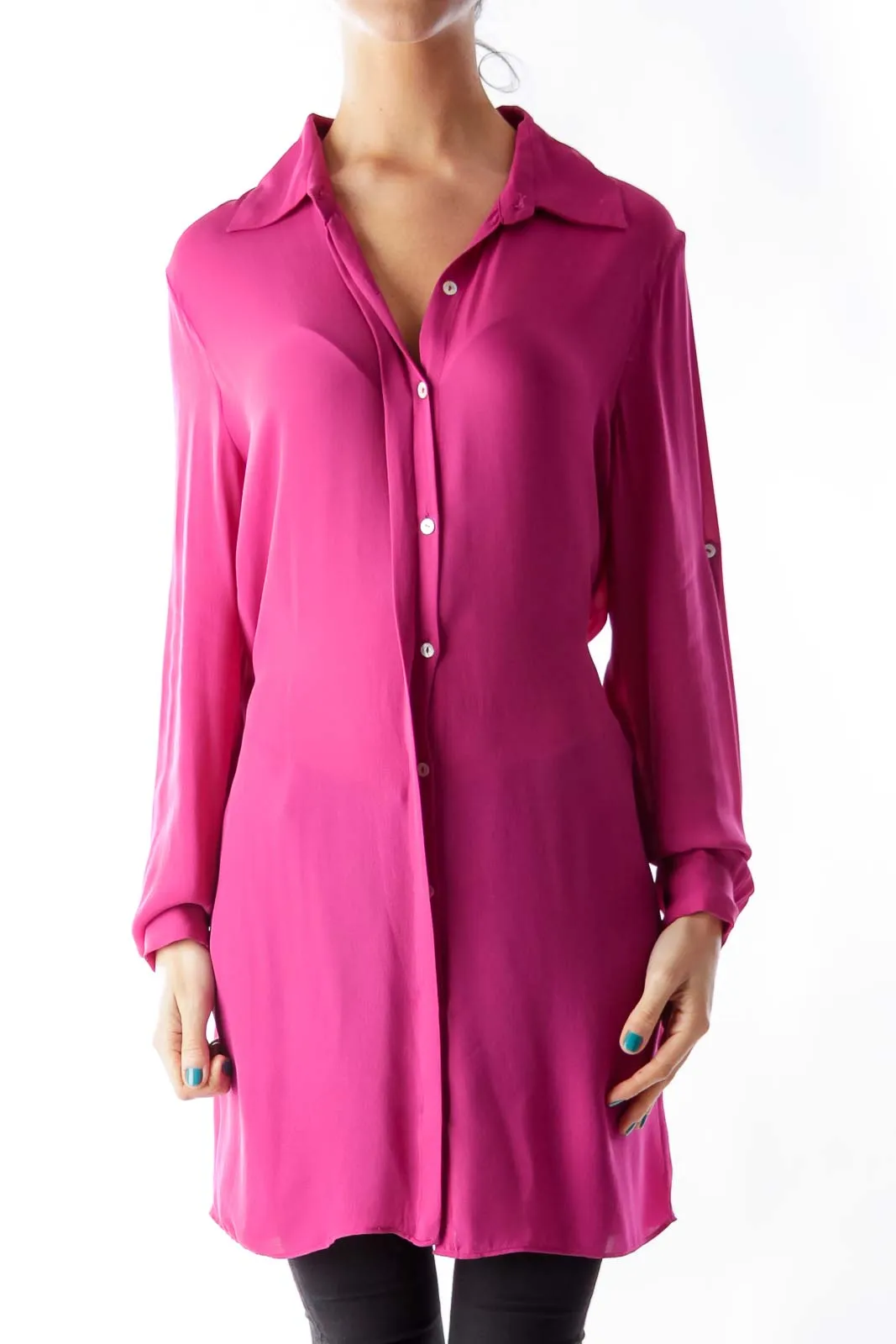 Fuchsia Shirt Dress