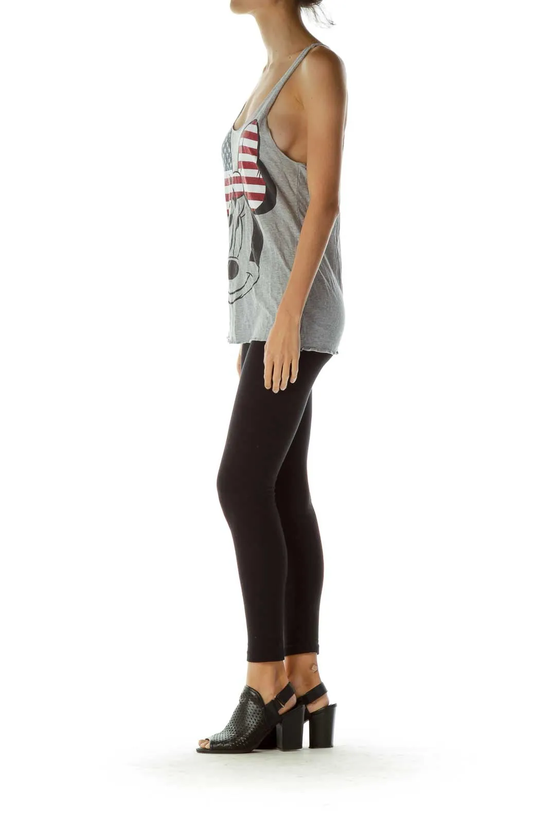 Gray Racerback Minnie Tank