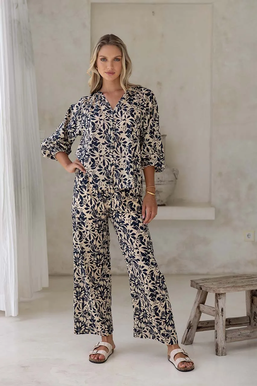 Humidity Eden Pant - Navy Print