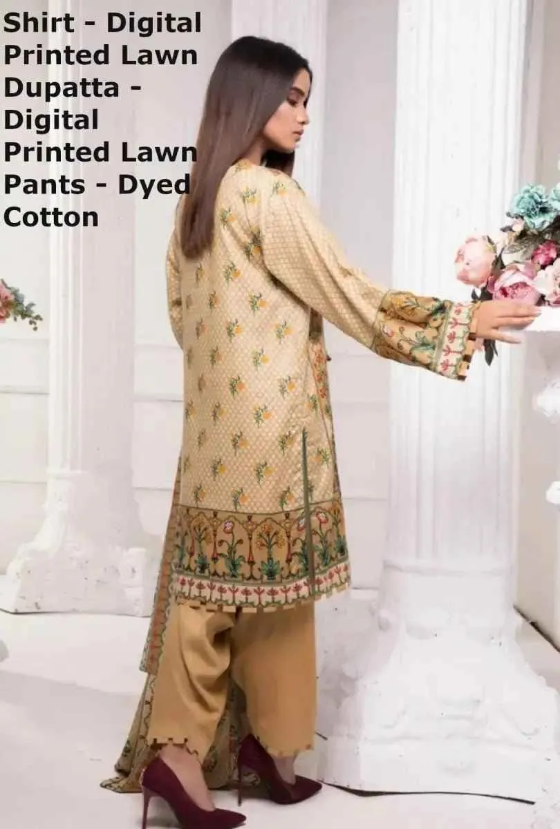 IshDeena Pakistani Dresses for Women Ready to Wear Salwar Kameez Ladies Suit - 3 Piece (Small, Almond-Printed Vol2)