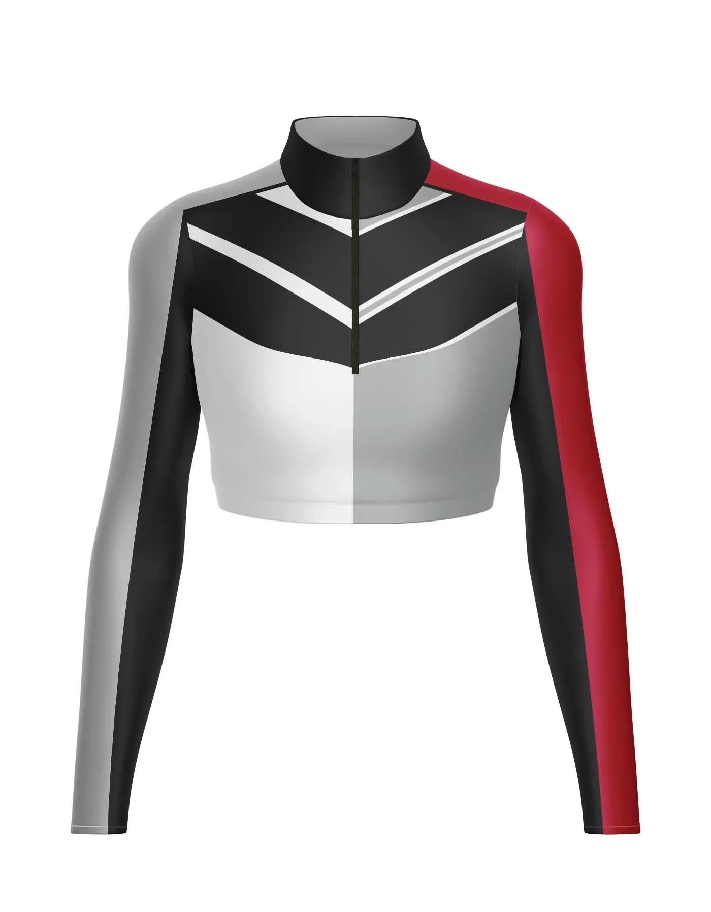 Level Up LS Zipper Front Crop Top