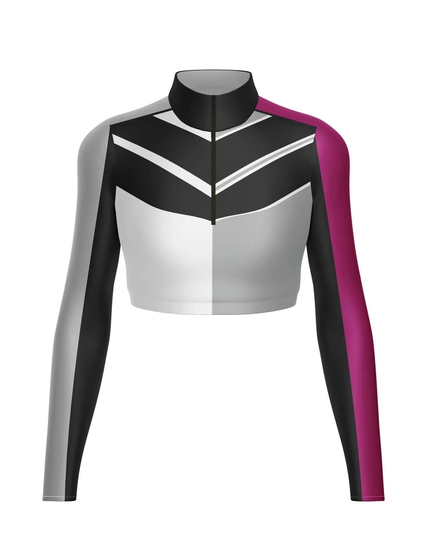 Level Up LS Zipper Front Crop Top
