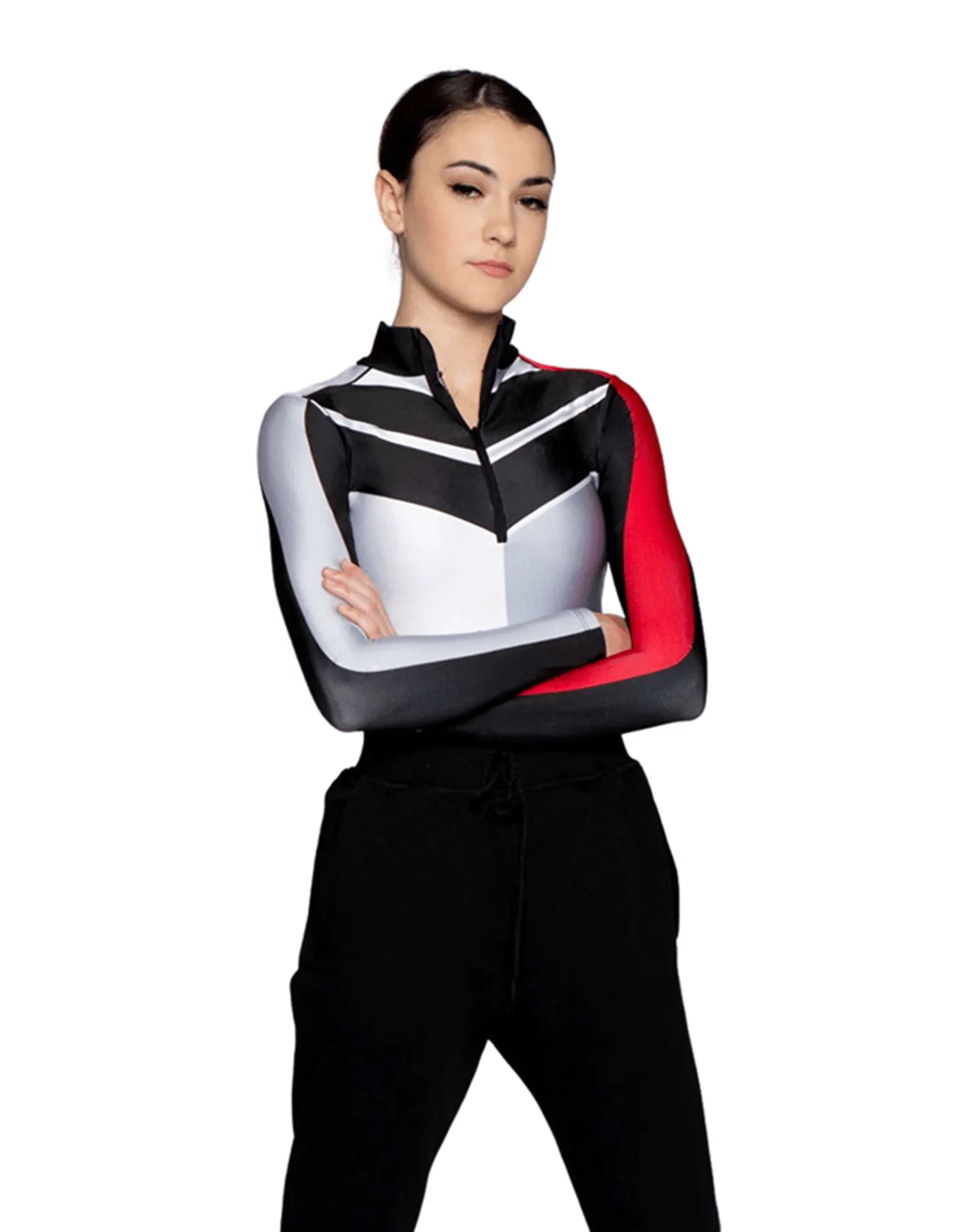 Level Up LS Zipper Front Crop Top