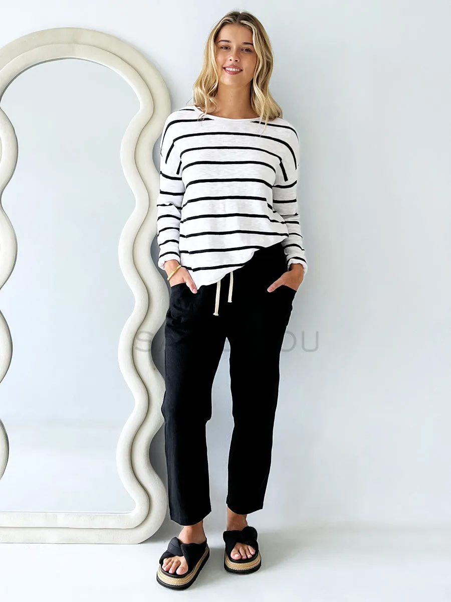 Little lies / Minnie Knit Top - Black/White