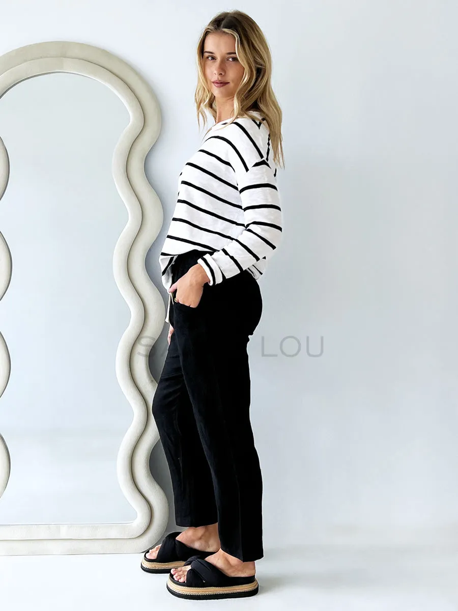 Little lies / Minnie Knit Top - Black/White