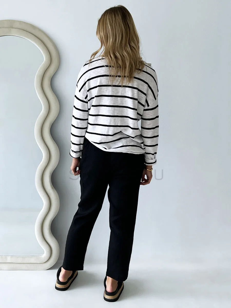 Little lies / Minnie Knit Top - Black/White