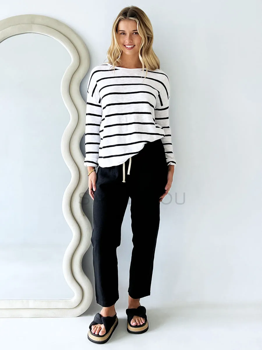 Little lies / Minnie Knit Top - Black/White
