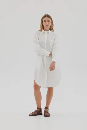 LMND Chiara Shirt Dress Classic in White