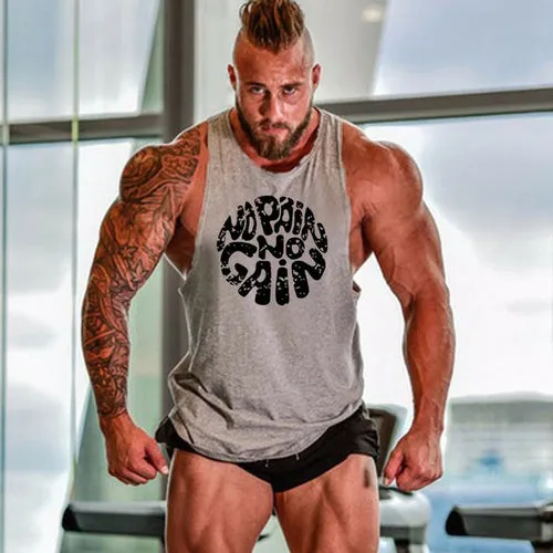 New Fashion Cotton Sleeveless Shirts Tank Top Men Fitness Shirt Mens