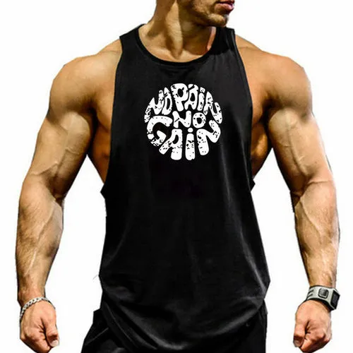 New Fashion Cotton Sleeveless Shirts Tank Top Men Fitness Shirt Mens