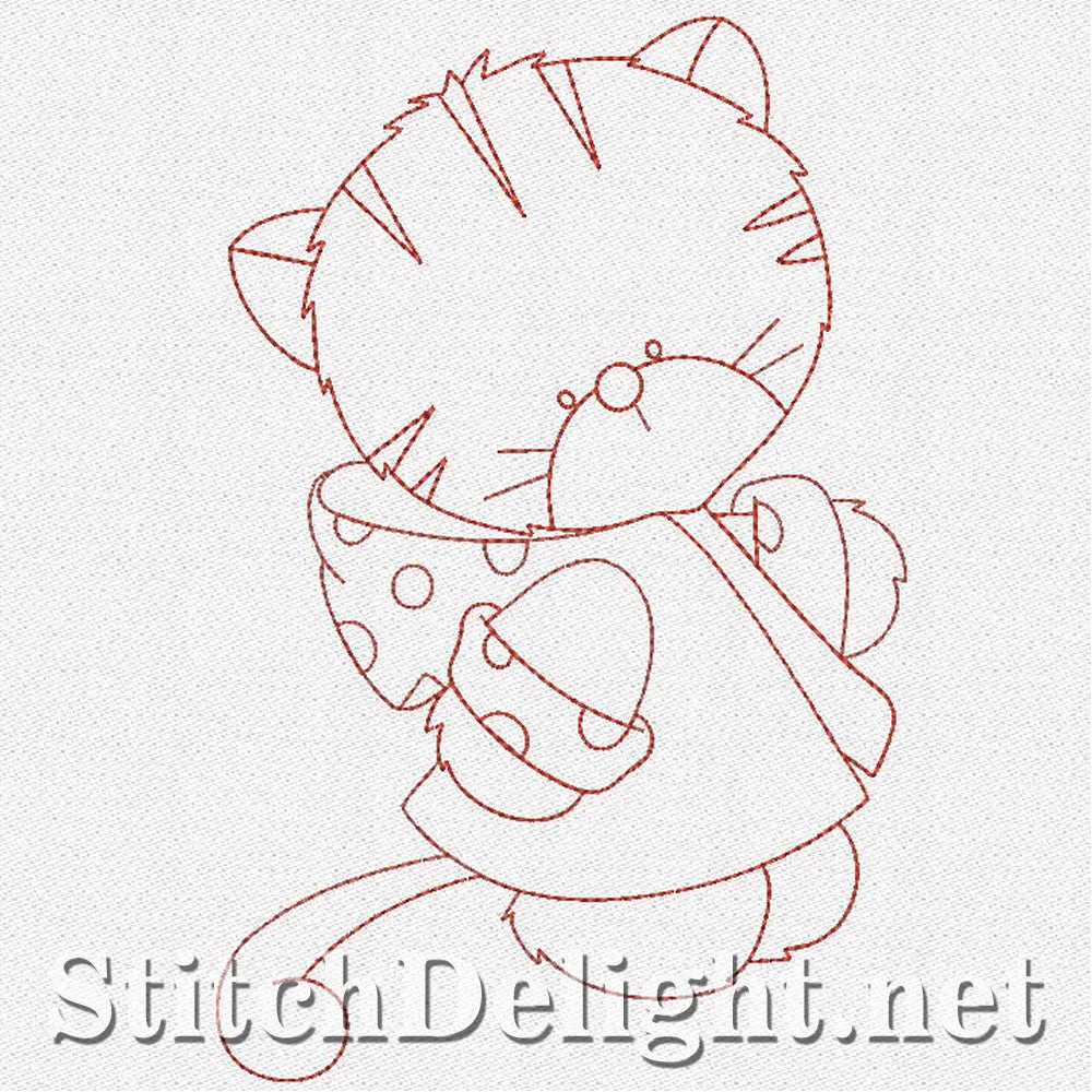 SD1166 Redwork Kittens