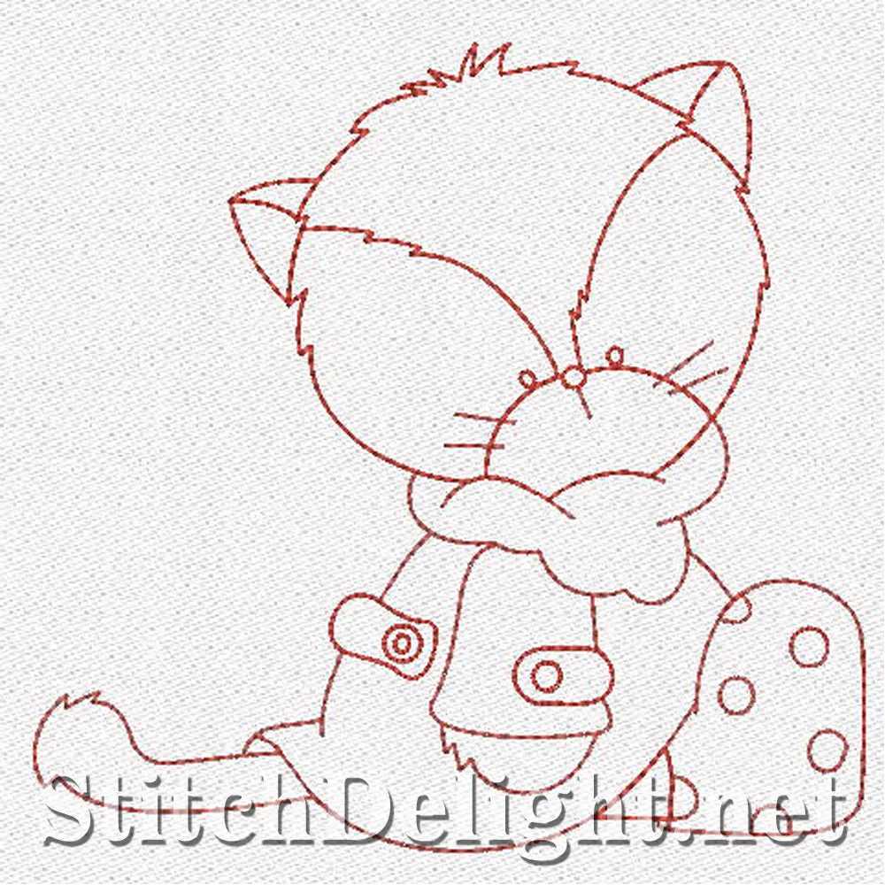 SD1166 Redwork Kittens