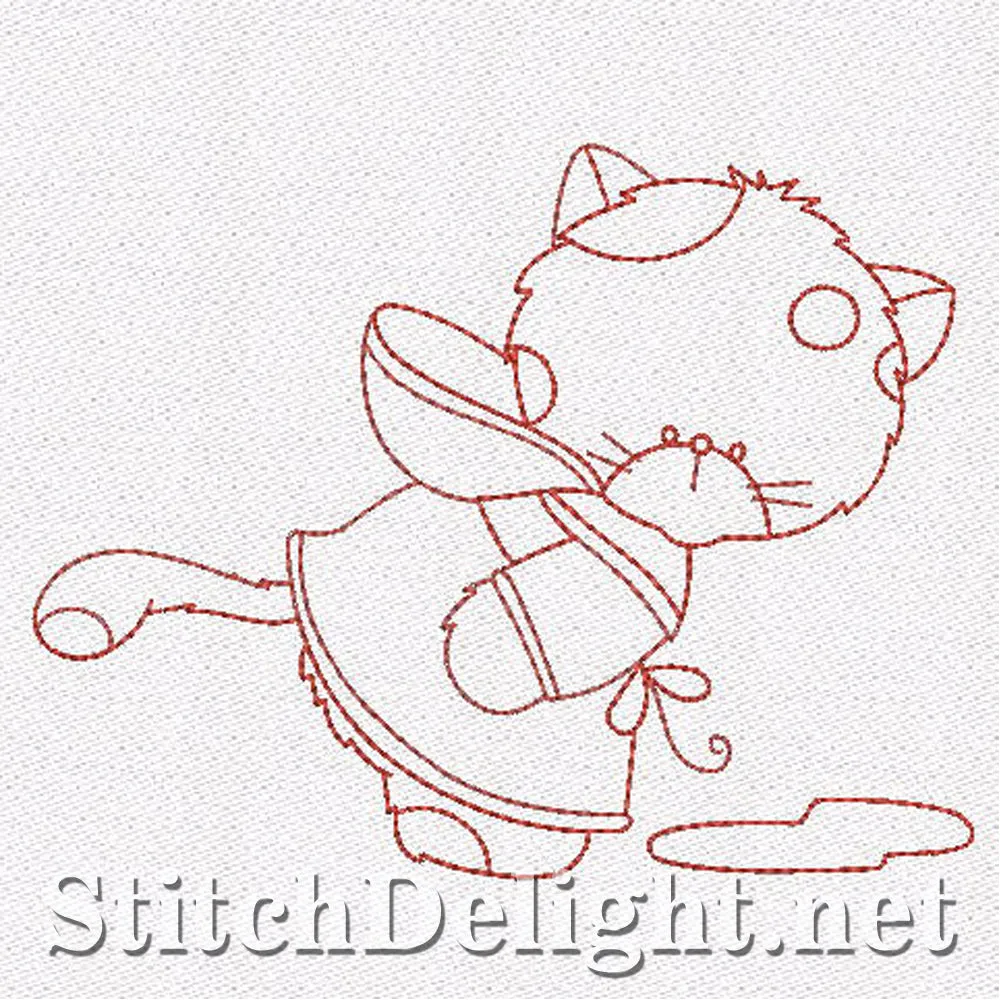 SD1166 Redwork Kittens