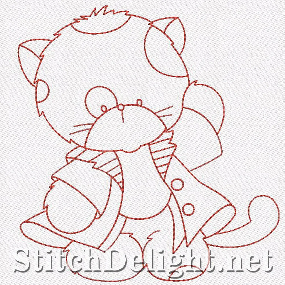 SD1166 Redwork Kittens