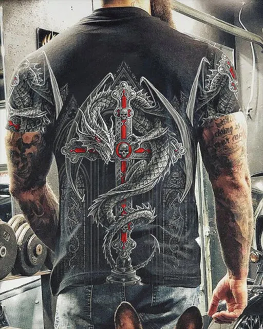Tattoo Style Skull Graphic T-Shirt