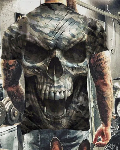Tattoo Style Skull Graphic T-Shirt