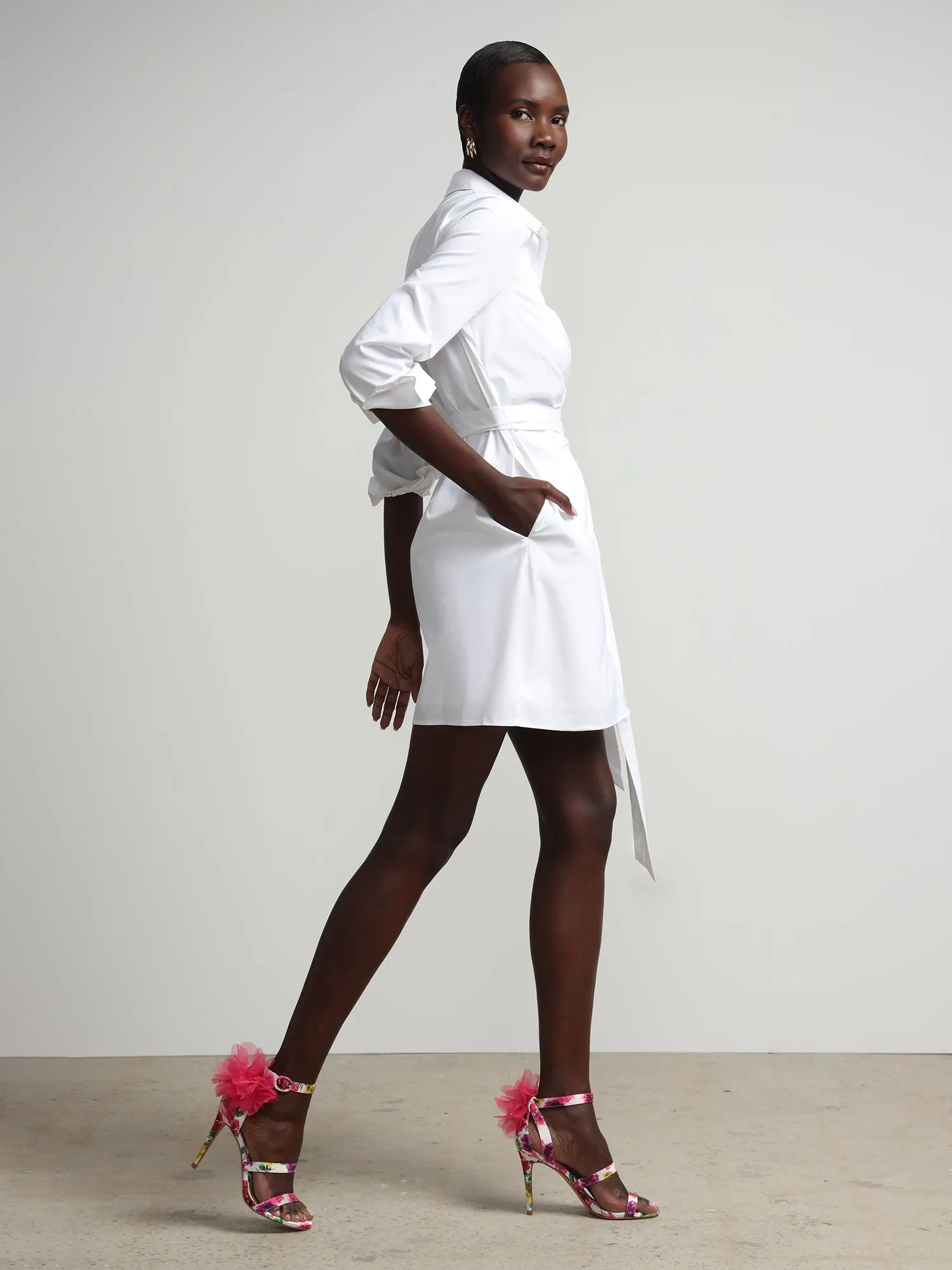Tie-Front Button-Down Madison Shirtdress