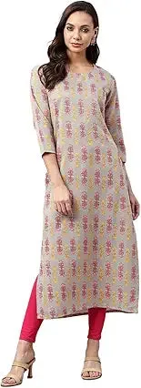 Women's Crepe Printed Straight Kurta (Noki Nw-GO)